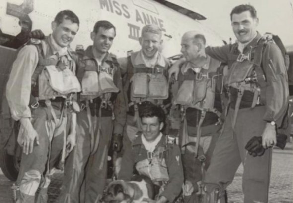 Decorated veteran Joe Lahargoue fought in three wars as fighter pilot Lemoore High School grad Joe Lahargoue standing, second from left, during service in Korea. He also flew missions in World War II and Vietnam during a long career.